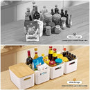 Ohmlove 4 Packs Storage Bins with Bamboo Lids - Plastic Storage Containers…