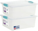 Tribello Plastic Storage Containers, 12 Qt, Clear with Lids, 2 Pack, Made in USA (Deep - 14 x 11 x 6) — 1