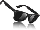 Sunier Polarized Sunglasses Men Women, Black Retro Square 100% UV400 Shades | A01-matte Black Smoke ( Non Mirrored) | A Black Blue — 1