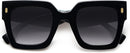 SOJOS Oversized Sunglasses for Women Thick Big Square UV400 Shades SJ2194 | Black Frame/Grey Grading Lens — 4