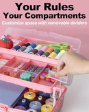 TERGOO 12in 3-Layer Plastic Craft Organizers and Storage, Portable Folding…