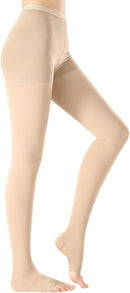 Medical Compression Pantyhose 20-30mmHg,Medical Hose Tights Women | X-Large | Open Toe Beige — 1