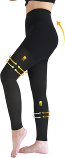 Medical Compression Leggings for Women, 15-20 mmHg Compression Pantyhose | Medium | Black — 1