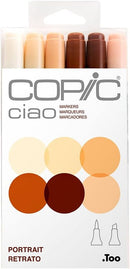 Copic Ciao, Alcohol Markers, 6 Colors Dual Brush Tip Art Marker for Adults/Teen Artists & Creators, Blendable Markers for Coloring Drawing & Illustration Art - Portrait Color Set — 1