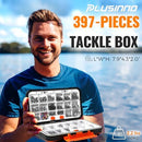 PLUSINNO 264/397pcs Fishing Accessories Kit, Organized Fishing Tackle Box with…