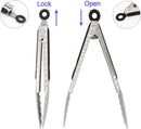 304 Stainless Steel Kitchen Cooking Tongs, 9" and 12" Set of 2 Sturdy Grilling Barbeque Brushed Locking Food Tongs… — 3