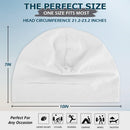 Headshion 100% Cotton Skull Caps Beanie Sleeping Hats for Men Women - Black & White — 5