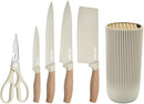 Knife Set, Wiztoynia 6-Piece Khaki Kitchen Knife Set for Home, Anti-Rust Non-stick Stainless Steel Sharp Chef Knife… — 8