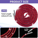 Rhinestone Shoe Laces,Rhinestone Laces for Sneakers,Crystal Shoe Lace for Sneakers,Crystal Shoes Lace for Sweatpant | Red Crystal | Quantity: 2 Pcs — 2