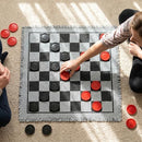 Yarlung Giant Checkers Set Tic Tac Toe Game with Reversible Rug, 3 in 1 Jumbo…