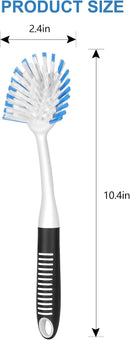 SetSail Dish Brush with Handle, 2 Pack Stiff Bristles Dish Scrubber with Built-in Scraper Dish Scrub Brushes for… — 2