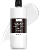 Nicpro White Large Acrylic Paint (16.9oz, 500ml), Rich Pigments, Non Toxic | 16.9 Fl Oz (Pack of 1) — 1
