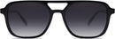 SOJOS Retro Aviator Sunglasses Womens Mens,Trendy Rectangle Shades SJ2202 | Black Frame/Grey Grading Lens — 2