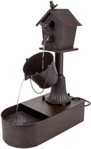 ROARLITEE Metal Outdoor Garden Fountain 27" Soothing Water Flow