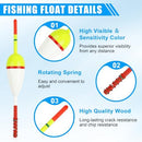 Fishing Slip Bobbers Kit- 60pcs Fishing Bobbers Floats Balsa Wood Slip Bobbers…