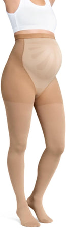 JOBST Maternity Opaque Compression Waist High Pantyhose Stockings, Closed Toe, 20-30 mmHg Moderate Support for Swollen Legs During Pregnancy | Medium | Navy — 7