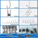Carbon Steel Fishing Hooks 500Pcs, Circle Hooks Assortment for Saltwater…