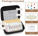 Mexican Train Dominoes Set with Numbers and 4 Wooden Trays/Racks, Double 12…