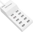 USB Charging Stations 50w10A 10 Ports Multiple Charging Block/Power USB Strip for iPhone Android Smartphone Tablet Smart Watch AirPods Samsung and Multiple Charger Plug… photo 1