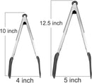 Cooking Tongs 9" and 12" Stainless Steel Kitchen Silicone Serving Tongs — 2