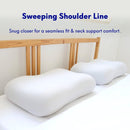 C CUSHION LAB Deep Sleep Pillow, Patented Ergonomic Contour Design for Side & Back Sleepers, Orthopedic Cervical Shape Gently Cradles Head & Provides Neck Support & Shoulder Pain Relief - Calm Grey — 4