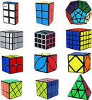 Ahyuan Speed Cube 12 Pack Magic Speed Cube Bundle 1x2x3 2x2x2 2x2x3 3x3x3 4x4x4 Cube Pyramid Triangle Cube Mirror Skew Axis Windmill Ivy Megaminx Cube Brain Teaser Puzzle Fidget Toys for Kids Adults — 3