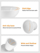 LoeJan Elevated Cat Food and Water Bowls Set, Extra Wide and Raised Ceramic Bowls, Anti-Vomit Whisker-Free Pressure Cat Feeder for Kittens to Adult Cats and Small Dogs (White, Water Bowl) — 4