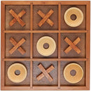 Wooden Tic Tac Toe Game – 9 Inch Solid Wood Board with X and O Pieces,…