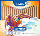 LYRA Super Ferby Giant Triangular Colored Pencil, Unlacquered, 6.25 Millimeter Cores, Assorted Colors, 18-Pack (3711180) — 2