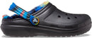 Crocs Kids' Classic Lined Kids Clog – Black/Multi — 1