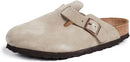 Birkenstock Women's Boston Suede Clogs – Taupe Suede — 1