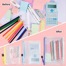 24pcs Mesh Zipper Pouch Bags 8 Sizes Plastic Clear Pouches for Organization