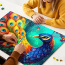 1000 Piece Jigsaw Puzzle for Adults Peacock Design Dust-Free Thick HD Board