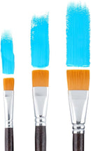 Transon Flat Paint Brush Set 3pcs for Acrylic Watercolor Gouache Oil and Body Painting | 3 PCS — 2