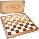 VAMSLOVE 14inch Checkers Folding Wooden Game Set, 8x8 Classic Checkerboard…