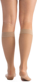 EvoNation Women's Sheer Knee High 20-30 mmHg Open Toe Compression Stockings | X-Large | Nude — 2