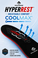 WOLVERINE HYPERREST Square Toe Insoles – Polyurethane Cushioning for Square-Toe Boots, Shock Absorbing Ergonomic Support, Comfort for All-Day Wear, Coolmax Breathable Top-Layer Men’s 10/11 — 5