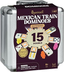Queensell Mexican Train Dominoes Set Double 15 for Adults and Family, Mexican…