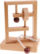 KINGOU 4 Pack Classic Wooden Rope Puzzle Set Ring Puzzles String Solution Central Brain Teaser for Adults/Kids Game — 5