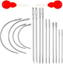Heavy Duty Hand Sewing Needles Kit, 14 PCS with 10 Leather & 4 Curved Needles for Home Upholstery, Carpet Canvas Repair | 14PCS&7SIZE — 1