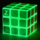 3x3 Fluorescent Speed Cube Glow in Dark Magic Speed Cube 3-D Brain Teasers IQ Puzzles for Kids and Adults (Green Fluorescent) — 3