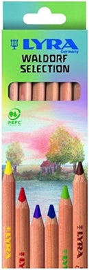 Lyra Waldorf Selection Giant Triangular Colored Pencil, Unlacquered, 6.25 Millimeter Cores, Assorted Colors, 12-Pack (3711121) | Set of 12 — 6