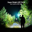 Blukar Rechargeable LED Flashlight, Zoomable, 4 Modes
