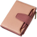 Airkit Small Wallet Women RFID Blocking Soft Leather Bifold Compact Card Holder Wallet for Women with Zipper Coin Pocket 4 ID Window