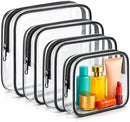 Clear Makeup Bag 4 Pack, TSA Approved Toiletry Bag for Women, Waterproof PVC…