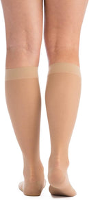 EvoNation Women's Sheer Knee High 20-30 mmHg Firm Compression Stockings | Large | Nude — 2