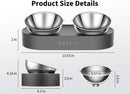 PETKIT 304 Stainless Steel Elevated Cat Bowls&Dog Bowls,Raised Cat Food and Water Bowl Set, Non-Slip, Anti Vomiting 15°Tilted Cat Small Animal Plate — 3