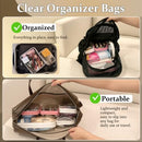 WELPIRT 4 pcs Clear Zipper Pouches,Hard Shell Zipper Case