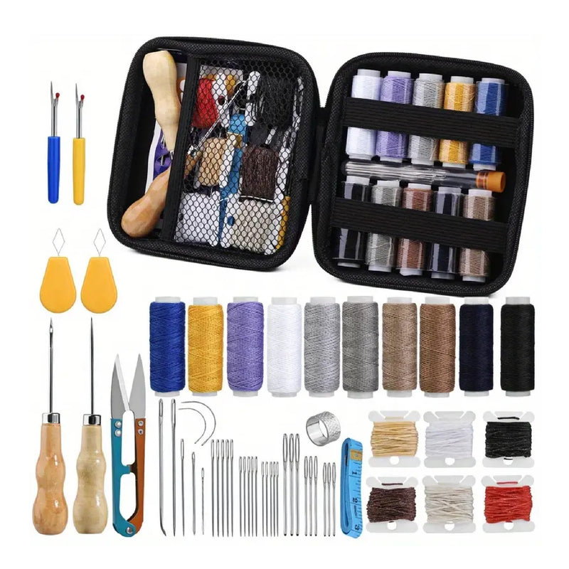 Leather Sewing Upholstery Repair Kit with Sewing Awl, Seam Ripper, Leather  Hand Sewing Stitching Needles, Sewing Thread, Leather Craft Tool Kit for  Beginners and Professionals Leather Craft DIY 