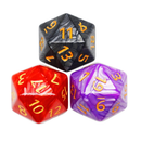55mm Giant D20 Dice Large DND 20 Sided dice Sets for Dungeons and Dragons RPG MTG Table Games 3 pcs Black Red Purple